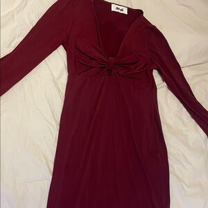 Burgundy Long Sleeve Dress